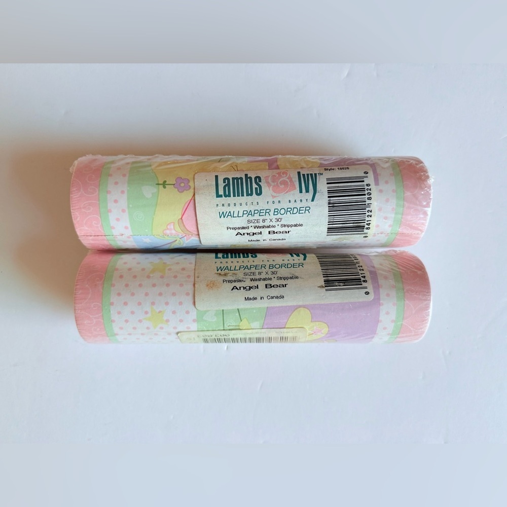 Lambs & Ivy Angel Bear Wallpaper Border Decor Kids Room 2pcs New Sealed Vintage